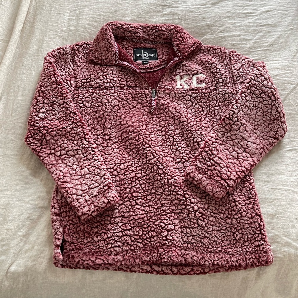 Boxercraft Women’s Red KC Kansas City Sherpa Fleece Pull Over